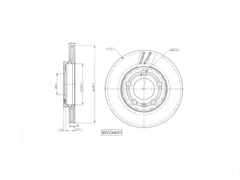 Brake Disc Dr6693 Motopart (Mvd4693) - Modern Auto Parts