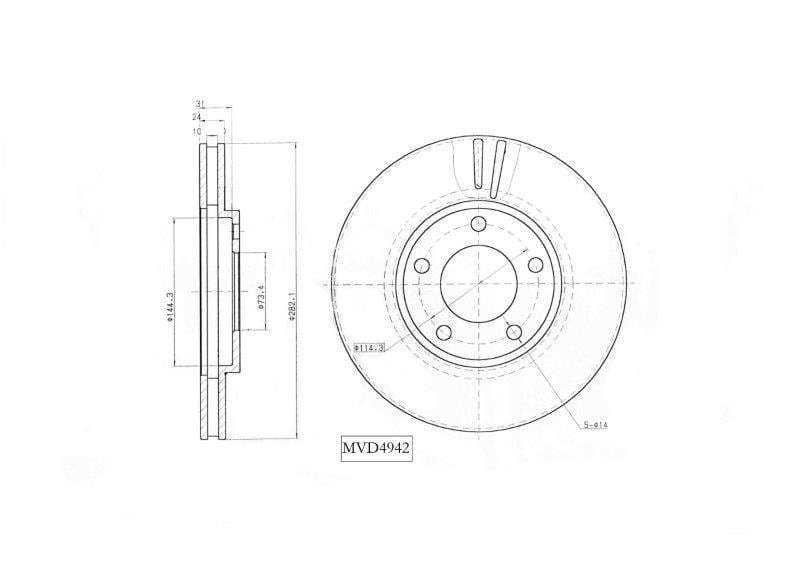 Brake Disc -Vented -Frt Motopart (Mvd4942) - Modern Auto Parts