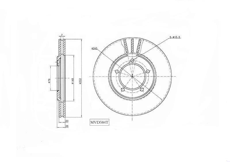 Brake Disc Dr6233 Motopart (Mvd584T) - Modern Auto Parts