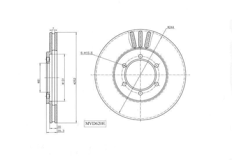 Brake Disc Dr6227 Motopart (Mvd620E) - Modern Auto Parts