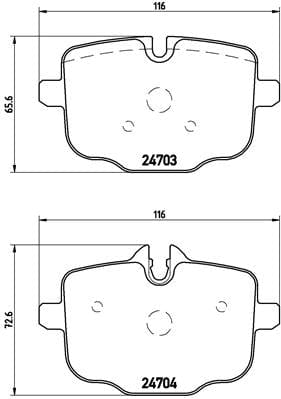 I-Brembo Brake Pads Rear Bmw 5/6/7 F10/13/ ( Set Lh&Rh) (P06061)