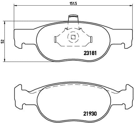 I-Brembo Brake Pads Front Fiat Punto 176/18 ( Set Lh&Rh) (P23125)