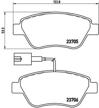 I-Brembo Brake Pads Front Alfa Mito ( Set Lh&Rh) (P23141)