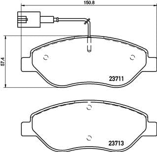 I-Brembo Brake Pads Front Fiat Stilo ( Set Lh&Rh) (P23145)
