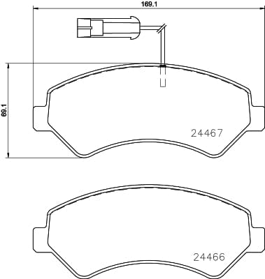 I-Brembo Brake Pads Front Fiat Ducato ( Set Lh&Rh) (P23161)