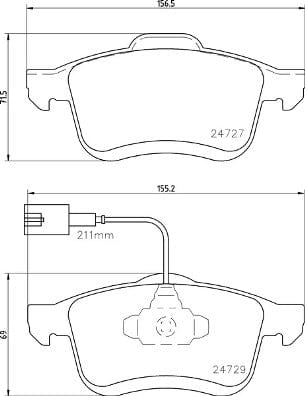 I-Brembo Brake Pads Front Fiat Doblo ( Set Lh&Rh) (P23163)