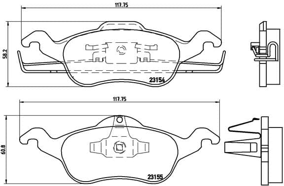 I-Brembo Brake Pads Front Ford Focus ( Set Lh&Rh) (P24046)