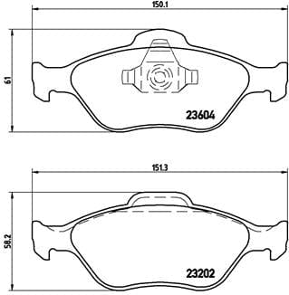 I-Brembo Brake Pads Front Ford Fiesta ( Set Lh&Rh) (P24055)