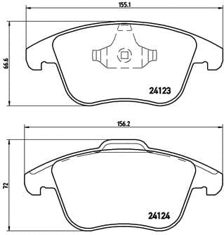 Brembo Brake Pads Front Land Rover Freelander ( Set Lh&Rh) (P24076) BREMBO