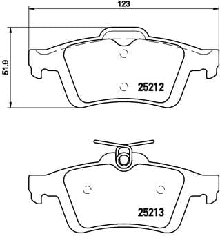 I-Brembo Brake Pads Rear Ford Focus/Mazda ( Set Lh&Rh) (P24148)