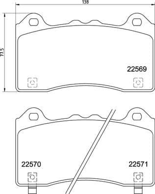 I-Brembo Brake Pads Front Ford Focus ( Set Lh&Rh) (P24202)
