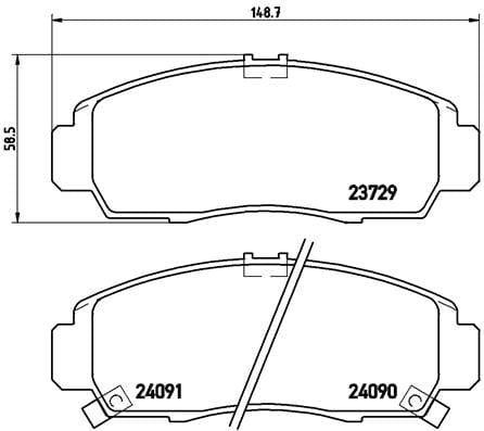 I-Brembo Brake Pads Front Honda ( Set Lh&Rh) (P28034)