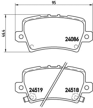 I-Brembo Brake Pads Rear Honda Civic ( Set Lh&Rh) (P28038)