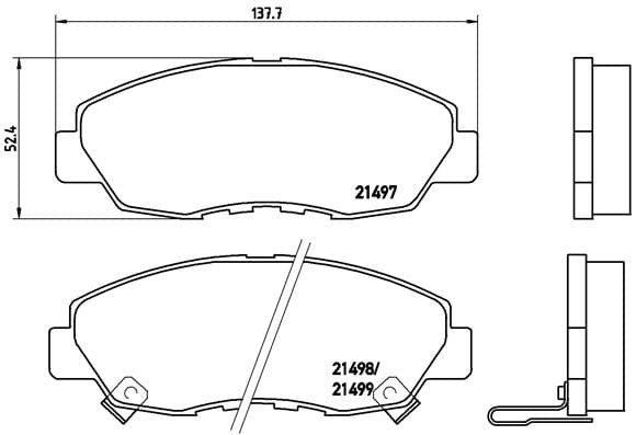 I-Brembo Brake Pads Front Honda Civic ( Set Lh&Rh) (P28042)