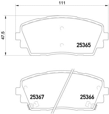 I-Brembo Brake Pads Front Kia Picanto 110Mm ( Set Lh&Rh) (P30053)