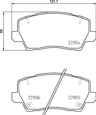 I-Brembo Brake Pads Front Kia Picanto 2017 ( Set Lh&Rh) (P30114)