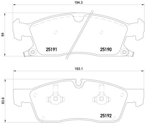Brembo Brake Pads Front Jeep Grand Cherokee Wh/Mer ( Set Lh&Rh) (P37017) BREMBO