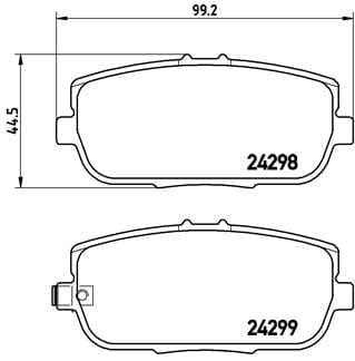 Brembo Brake Pads Rear Mazda Mx5 2 ( Set Lh&Rh) (P49044) BREMBO