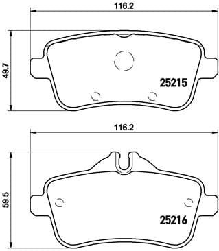 Brembo Brake Pads Rear Mercedes A45/Cla45/Gl ( Set Lh&Rh) (P50099)