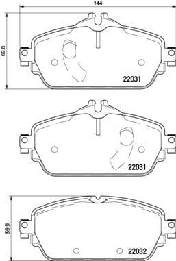 Brembo Brake Pads Front Mercedes C W205 ( Set Lh&Rh) (P50119) BREMBO