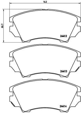 I-Brembo Brake Pads Front Opel Astra J ( Set Lh&Rh) (P59055)