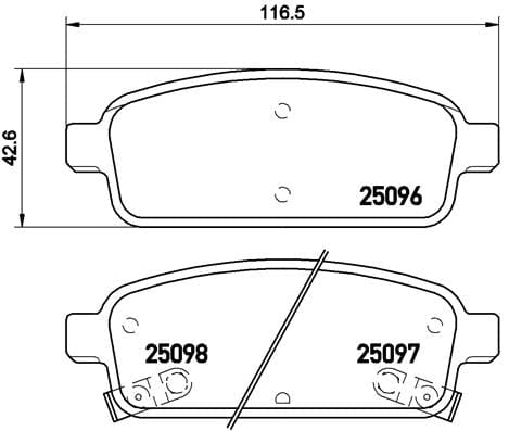 Brembo Brake Pads Rear Opel Astra J/Chev Cruze ( Set Lh&Rh) (P59080) BREMBO