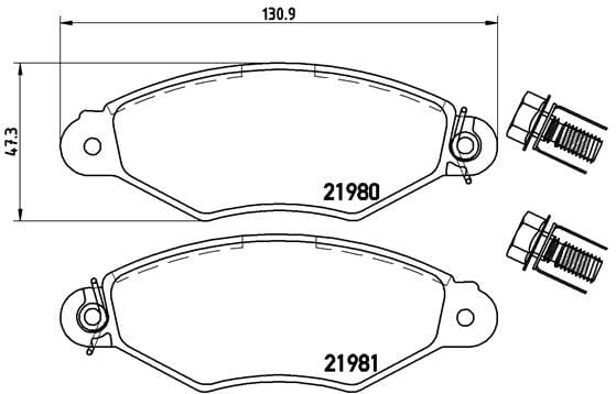 Brembo Brake Pads Front Peugeot 206 1.4A ( Set Lh&Rh) (P61098)