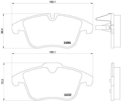 I-Brembo Brake Pads Front Citroen C5/Peugeot ( Set Lh&Rh) (P61106)