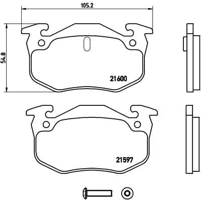 Brembo Brake Pads Rear Citroen/Peugeot/Renault ( Set Lh&Rh) (P68018) BREMBO