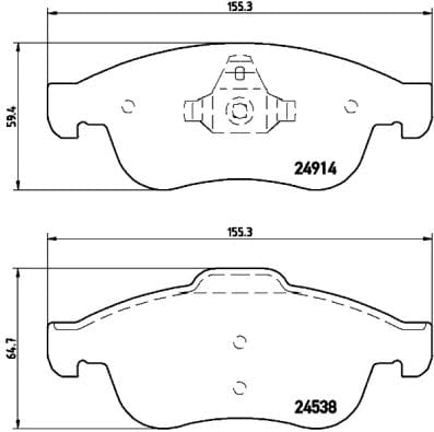 I-Brembo Brake Pads Front Renault Scenic 3/ ( Set Lh&Rh) (P68050)