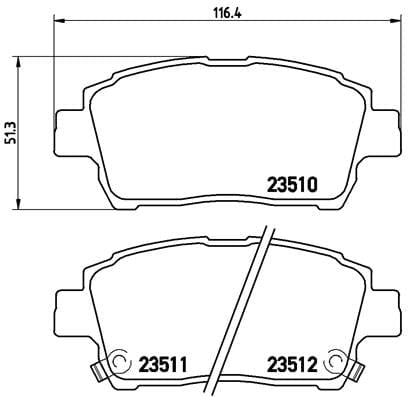 Brembo Brake Pads Front Toyota Mr2 ( Set Lh&Rh) (P83051)