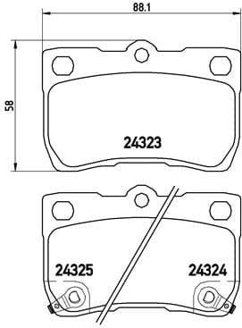 I-Brembo Brake Pads Rear Lexus Gs300 ( Set Lh&Rh) (P83073)