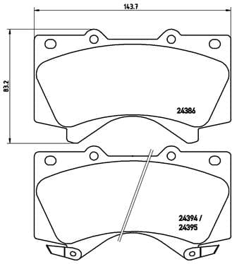 I-Brembo Brake Pads Front Toyota L/Cruiser ( Set Lh&Rh) (P83107)