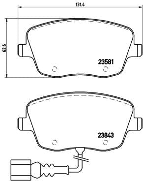 I-Brembo Brake Pads Front Vw Polo ( Set Lh&Rh) (P85077)