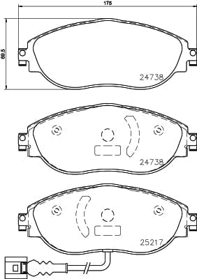 Brembo Brake Pads Front Audi S3/Golf 7/Ti ( Set Lh&Rh) (P85144) BREMBO