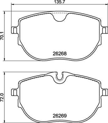 Brembo Brake Pads Front Vw Transporter ( Set Lh&Rh) (P85187)