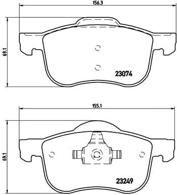 I-Brembo Brake Pads Front Volvo S60 ( Set Lh&Rh) (P86020)