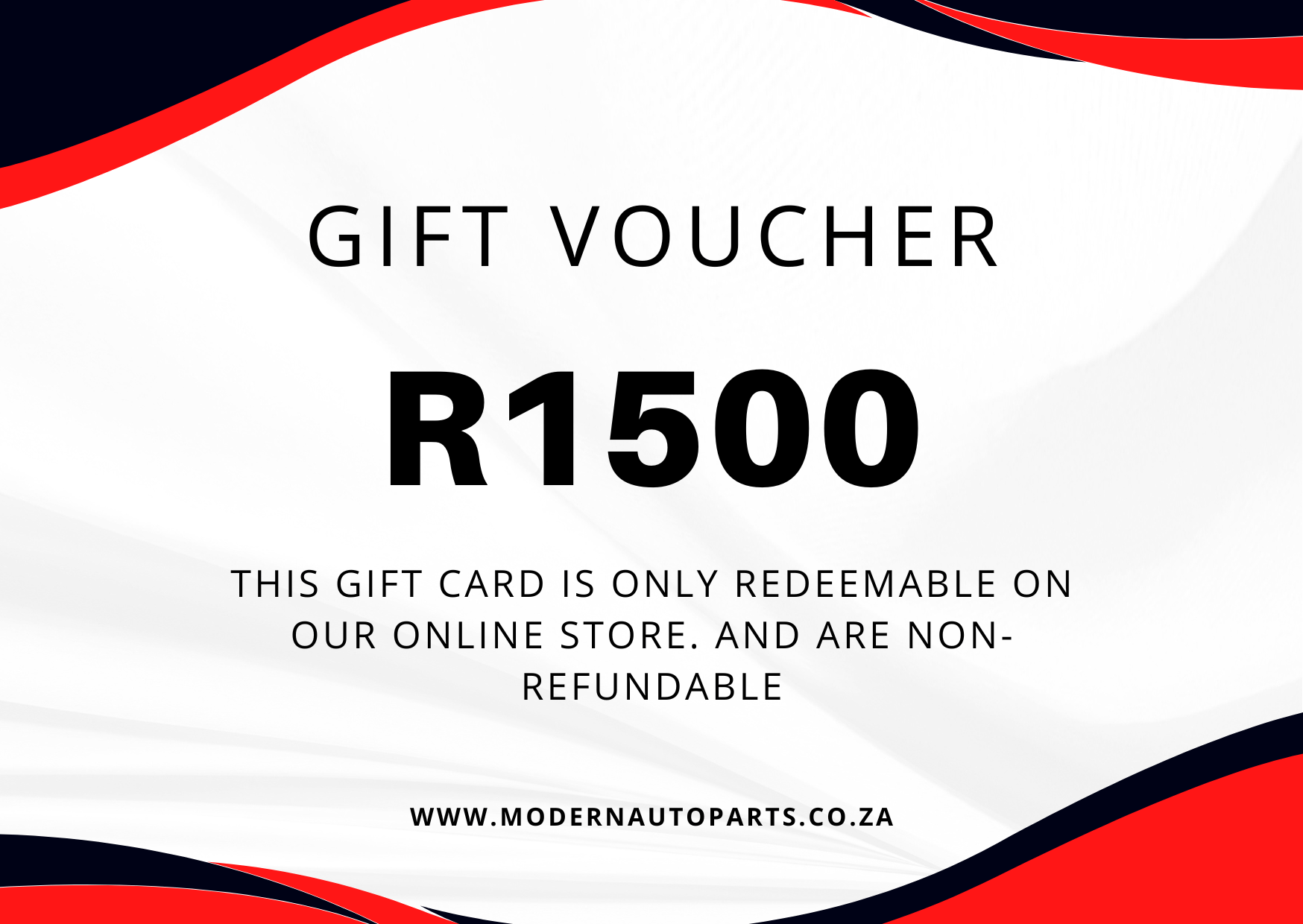 Moderne motoronderdele aanlyn onderdele en toebehore geskenkbewys