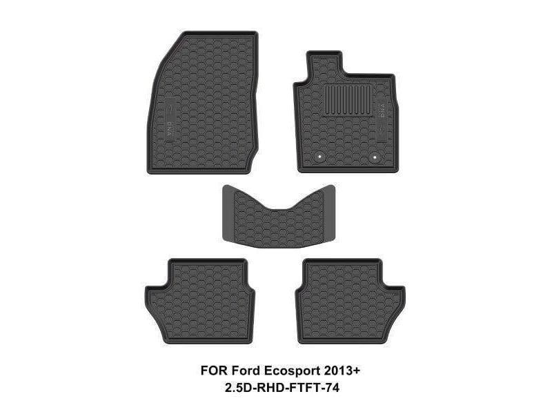 Custom Dna Ford Ecosport 2013+ Black Rubber Car Mats