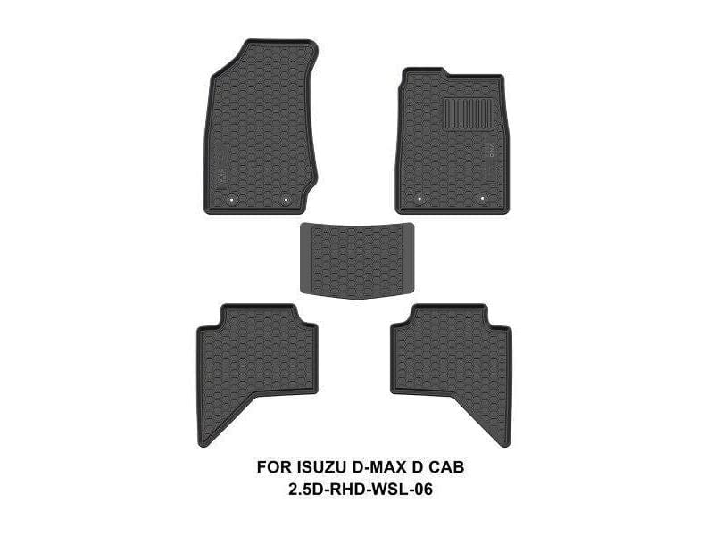 Pasgemaakte DNA Isuzu D-Max Verlengde Kajuit 2013+ Swart Rubber Motormatte