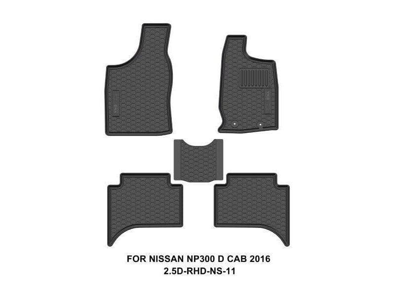 Pasgemaakte Dna Nissan NP300 Dubbelkajuit 2016+ Swart Rubber Motormatte