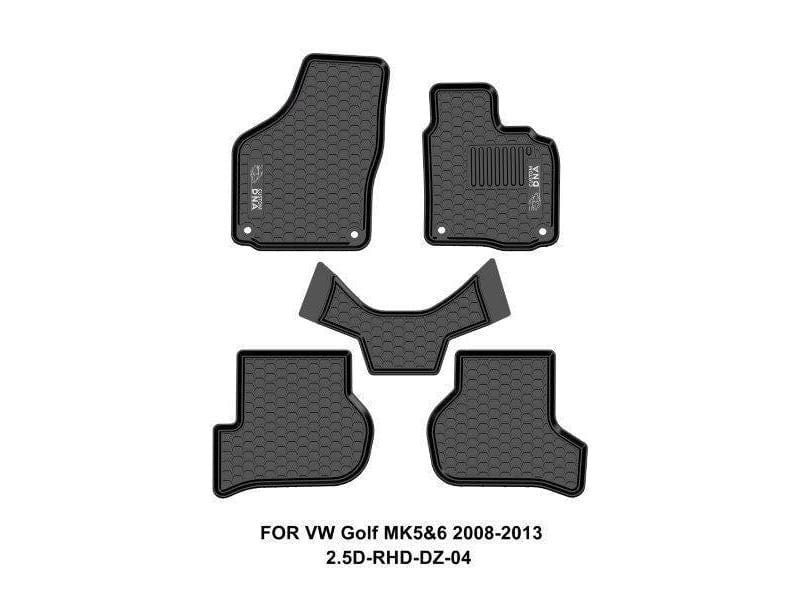Custom Dna Vw Golf Mk 5&6 2008-2013 Black Rubber Car Mats