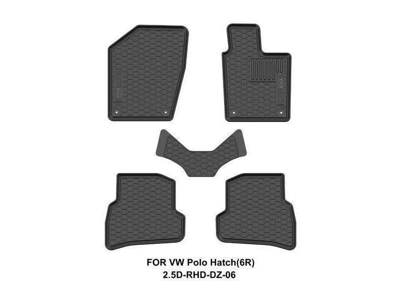 Custom Dna Vw Polo Hatch 6R 2010-2017 Black Rubber Car Mats