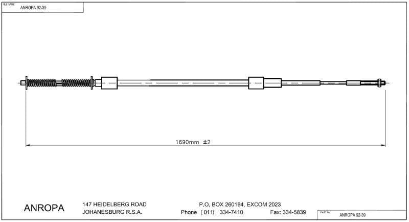 Handbrake Cable Vw Citi Golf Anropa