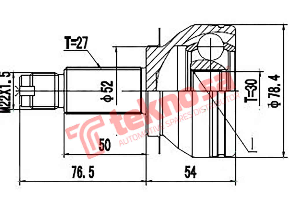 Outer Cv Joint Subaru Legacy Iv (2003-) Outback (2005-) Sb3004 Teknosa