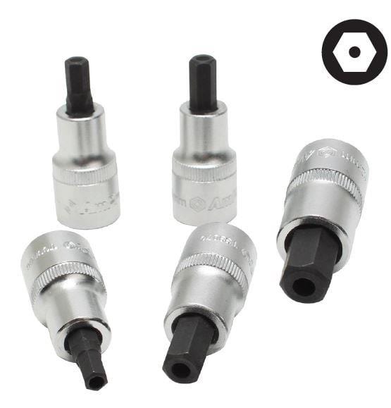 5-stuk 1/2-aandrywing, sekelvaste seskant-sokkieset, 6-12M AMPRO T33197