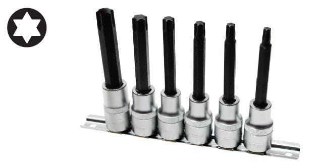 6-delige 1/2-ster-bit-sokstel 100 mm (T30-T60) AMPRO T33235