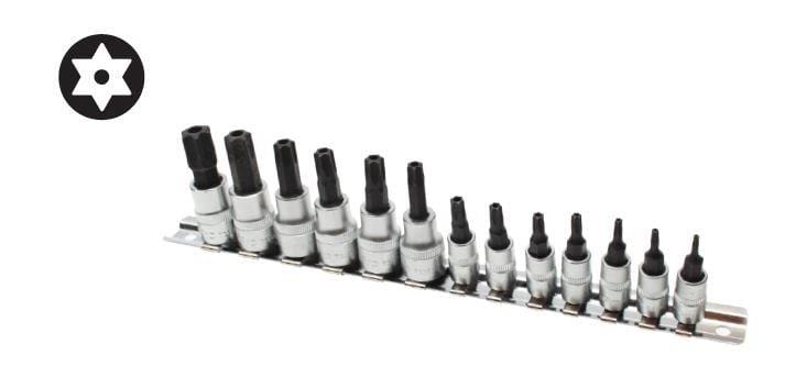 13Pc 1/4 3/8 Tamper Proof Star Bit Socket Setha i-AMPRO T33239