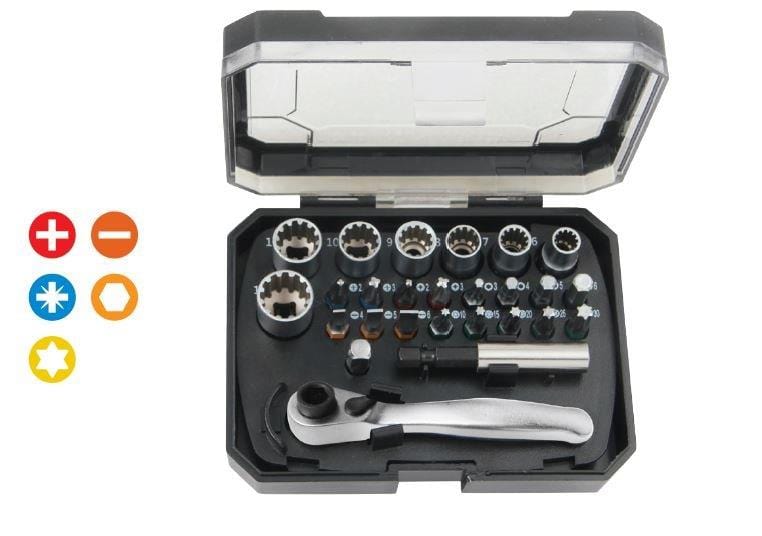 26-delige 1/4-aandrywing pas-alle dopsleutel- en boorstel AMPRO T45883