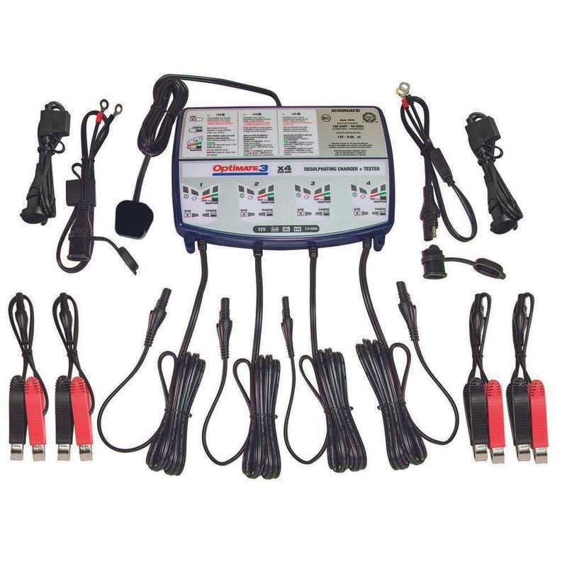 Optimate 3 X 4 Power Sport Quad Bank Charger / Maintainer - Tm454 - Modern Auto Parts